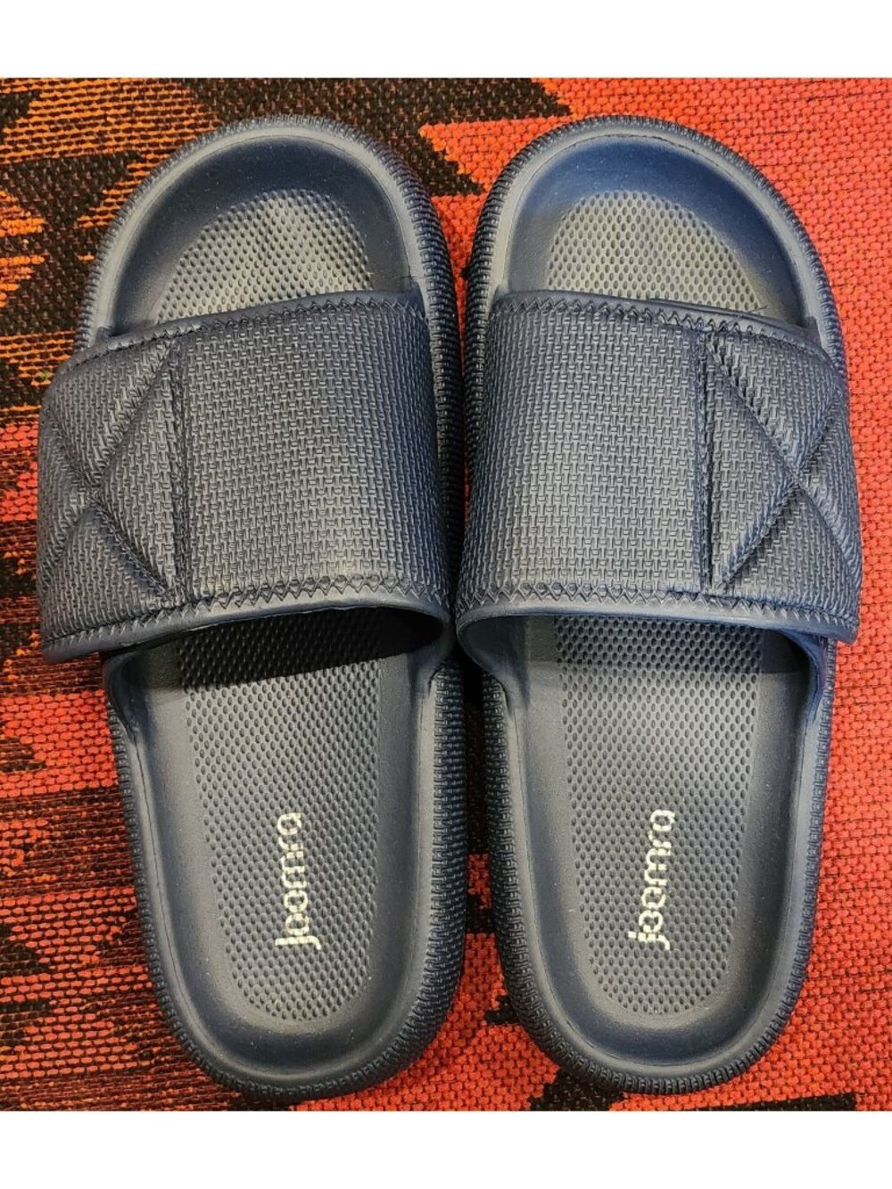 Joomra Navy Blue Adjustable Slide Sandals Men's Size 11 Lightweight Non-Slip Sol